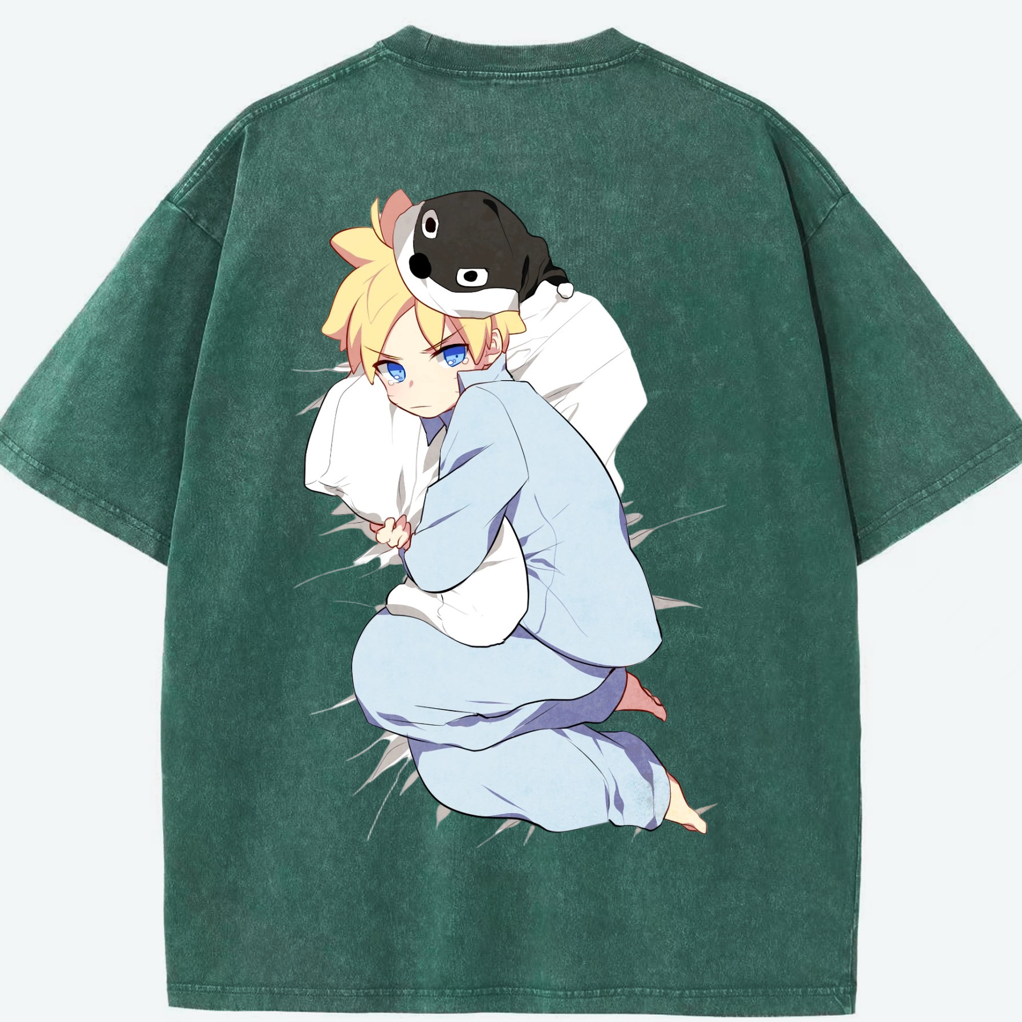 （画像用） NARUTO -ナルト- うずまき ナルト Uzumaki Naruto 綿100% ヴィンテージ風 半袖Tシャツ（背面プリント）